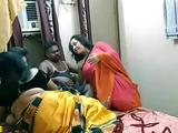 Indian Bhabhi shared her with us!! Best hindi hardcore group sex