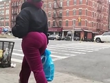 Round Booty Ebony Milf in Purple Sweats