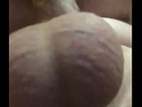 Close up self suck big thick cock throbbing in my mouth big swollen balls ooze cum on my stomach